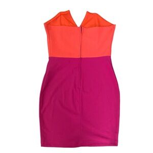 Lovely Day Dress Bombshell Color block Bright Neon Strapless Mini Colorful